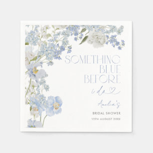 Something Blue Before I Do Watercolor Floral Napkins