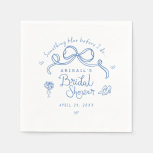 Something Blue Before I Do Whimsical Bridal Shower Napkins