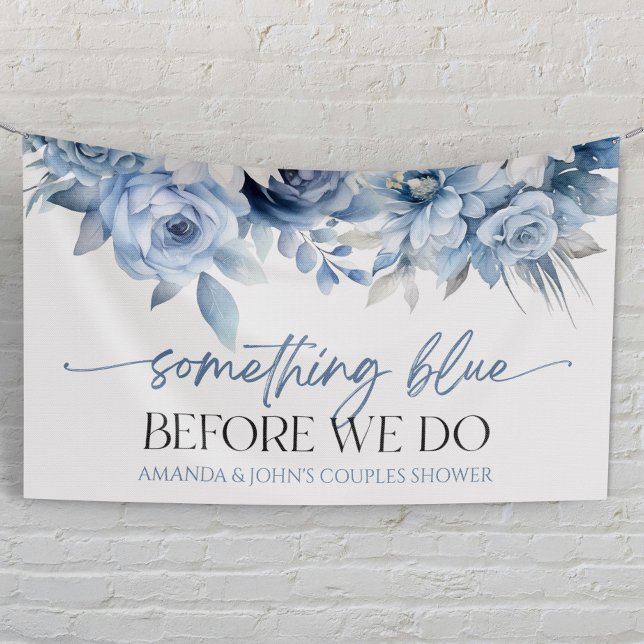 Something Blue Before We Do Floral Couples Shower Banner (Creator Uploaded)