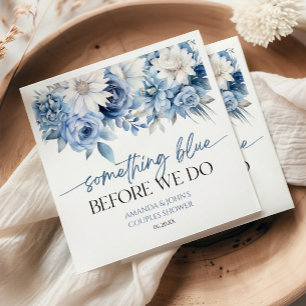 Something Blue Before We Do Floral Couples Shower Napkins