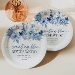 Something Blue Before We Do Floral Couples Shower Paper Plates<br><div class="desc">This is a Something Blue Before We Do Dusty Blue Floral Flowers Couples Shower Paper Plates!</div>
