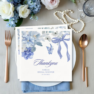 Something blue blue and white floral bridal shower napkins