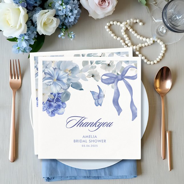 Something blue blue and white floral bridal shower napkins (Creator Uploaded)