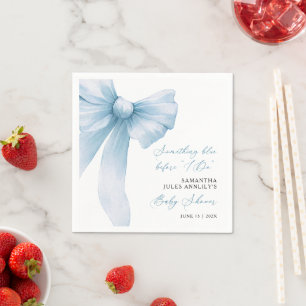 Something Blue Blue Bow Bridal Shower Napkins
