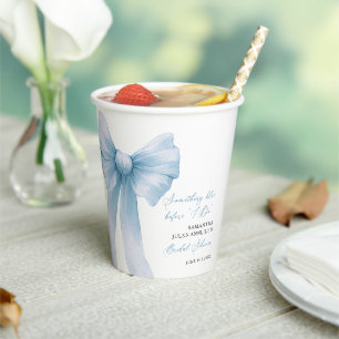 Something Blue Blue Bow Bridal Shower Paper Cups