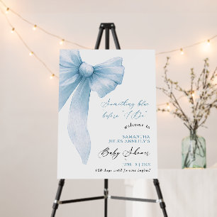 Something Blue Blue Bow Bridal Shower Welcome Sign
