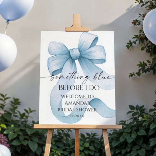 Something Blue Blue Bow Bridal Shower Welcome Sign (Creator Uploaded)