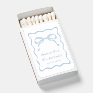 Something Blue Bow Bachelorette Party Matchboxes