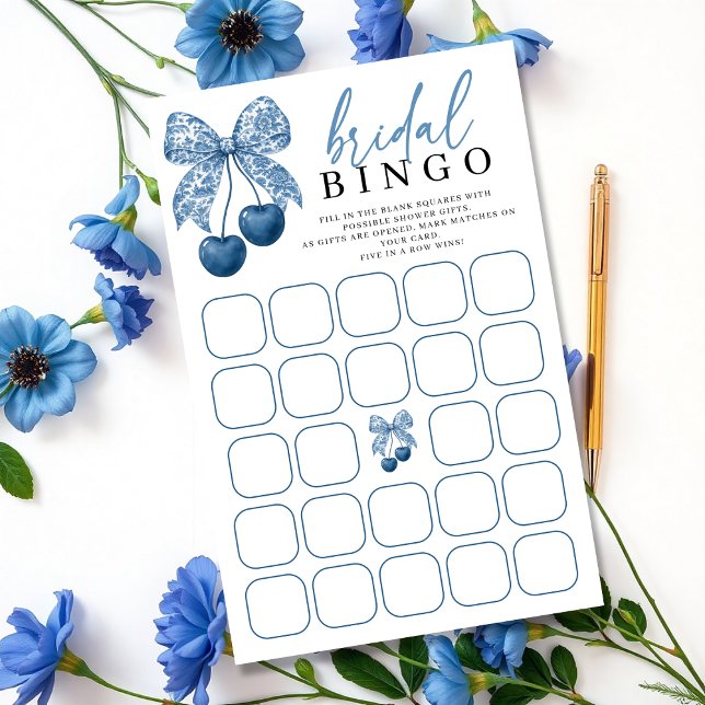 Something Blue Bow Bridal Shower Bingo Game (Creator Uploaded)