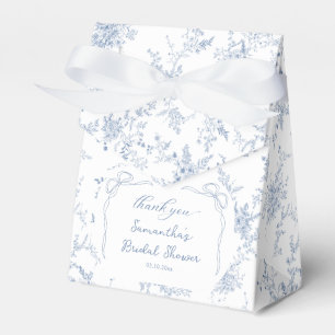 Something Blue Bow Bridal Shower Favor Boxes