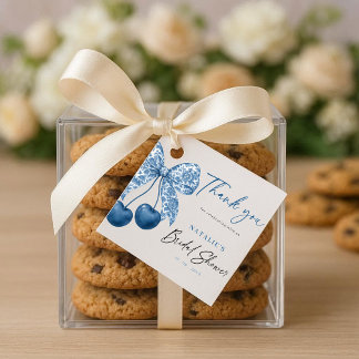 Something Blue Bow Bridal Shower Favor Tags