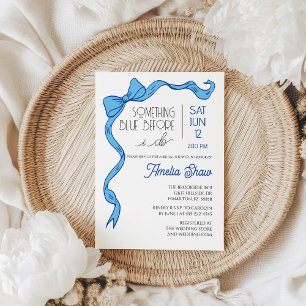 Something Blue Bow Bridal Shower Invitation