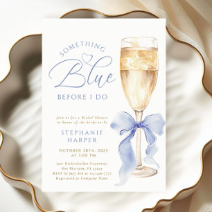 Something Blue Bow Bridal Shower Invitation