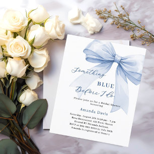 Something blue bow Bridal Shower invitation