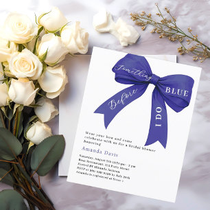 Something blue bow Bridal Shower invitation