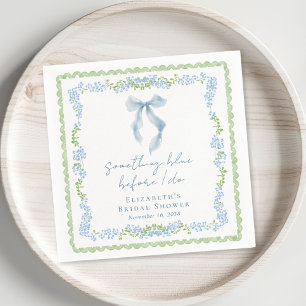 Something Blue Bow Bridal Shower Napkins