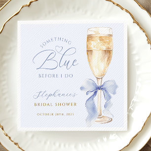 Something Blue Bow Bridal Shower Napkins