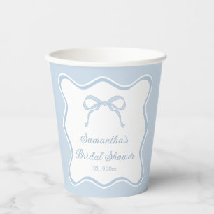 Something Blue Bow Bridal Shower  Paper Cups