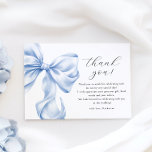 Something Blue Bow Bridal Shower Thank You Card<br><div class="desc">Blue Bow Bridal Shower Thank You Card</div>