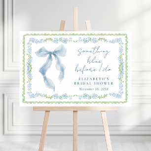 Something Blue Bow Bridal Shower Welcome Foam Board