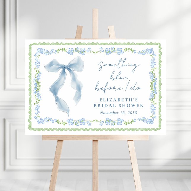 Something Blue Bow Bridal Shower Welcome Foam Board (Something Blue Bow Bridal Shower Welcome Foam Board)