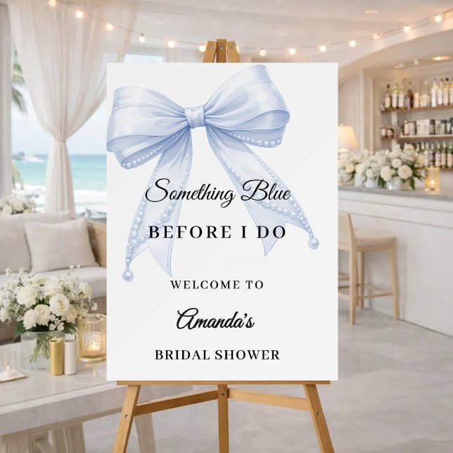 Something blue bow Bridal Shower welcome Foam Board (Creator Uploaded)