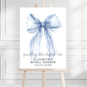 Something Blue Bow Bridal Shower Welcome Foam Board