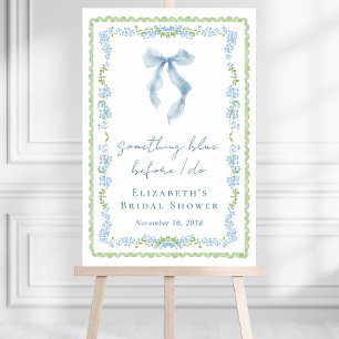 Something Blue Bow Bridal Shower Welcome Foam Board