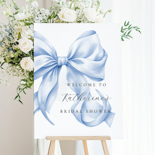 Something Blue Bow Bridal Shower Welcome Foam Board