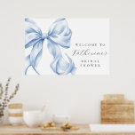 Something Blue Bow Bridal Shower Welcome Poster<br><div class="desc">Blue bow "Something Blue Before I Do" theme bridal shower foam core board. Perfect to display the digital file on your TV as well.</div>
