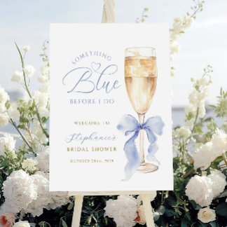 Something Blue Bow Bridal Shower Welcome Sign