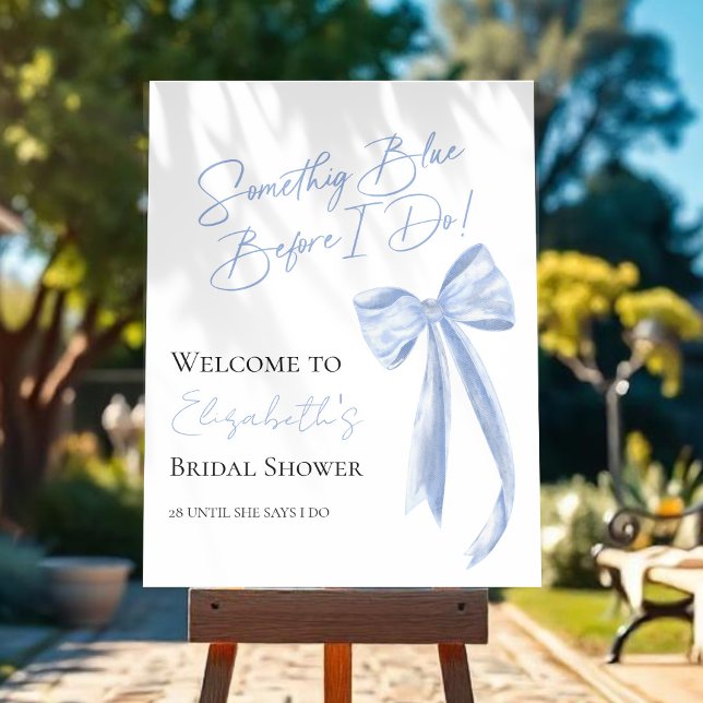 Something Blue | Bow Bridal Shower Welcome Sign (Creator Uploaded)