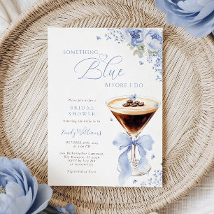 Something Blue Bow Coffee Bridal Shower Invitation