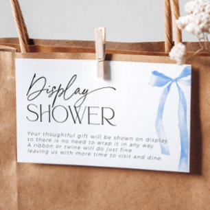 Something Blue Bow Unwrapped Gift Bridal Shower Enclosure Card