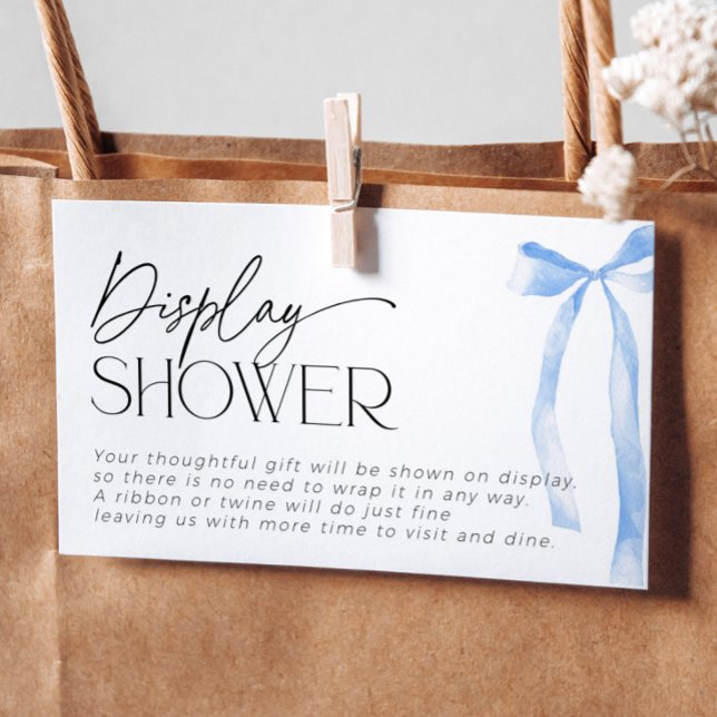 Something Blue Bow Unwrapped Gift Bridal Shower Enclosure Card (Creator Uploaded)