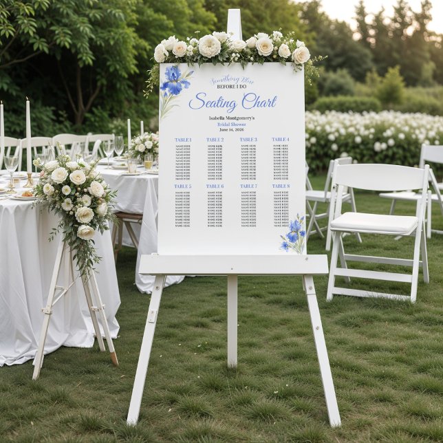 Something Blue Bridal Shower 8 Seating Chart Sign (Something Blue Bridal Shower 8 Seating Chart Sign
)