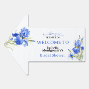 Something Blue Bridal Shower Arrow Welcome Sign