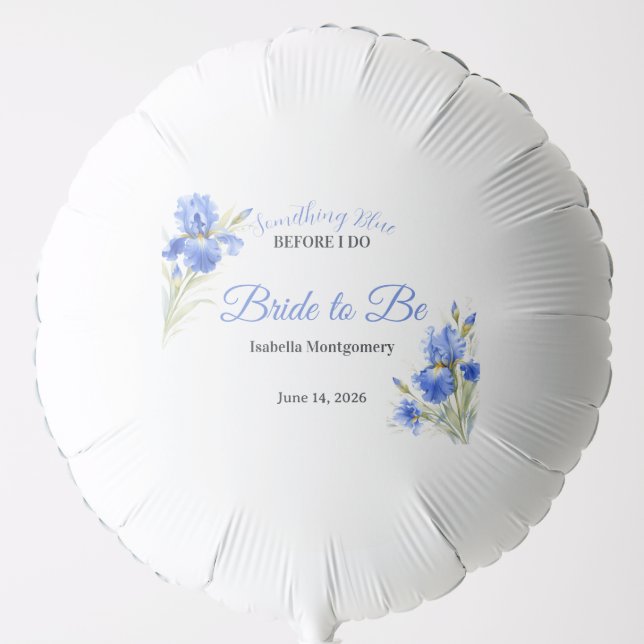 Something Blue Bridal Shower Balloons (Front)