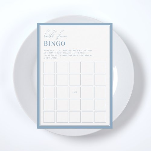 Something Blue Bridal Shower Bingo Game Invitation