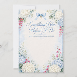 Something Blue Bridal Shower | Blue Hydrangea Invitation