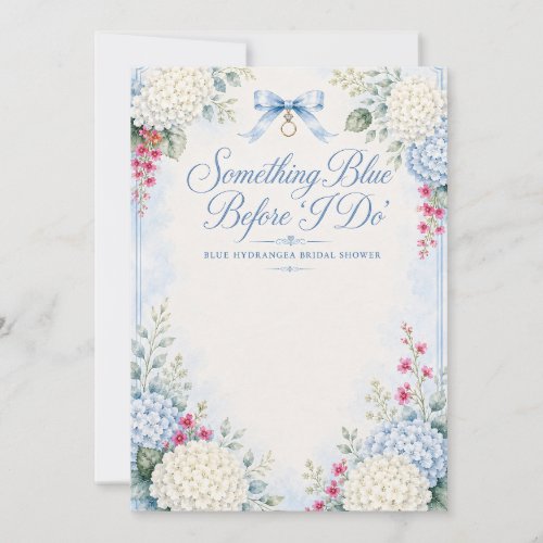 Something Blue Bridal Shower | Blue Hydrangea Invitation