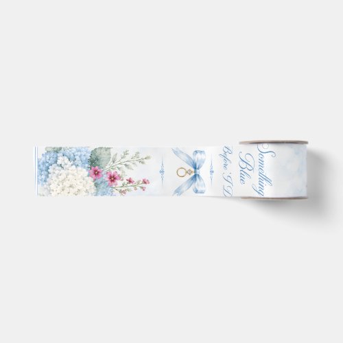 Something Blue Bridal Shower | Blue Hydrangea Satin Ribbon