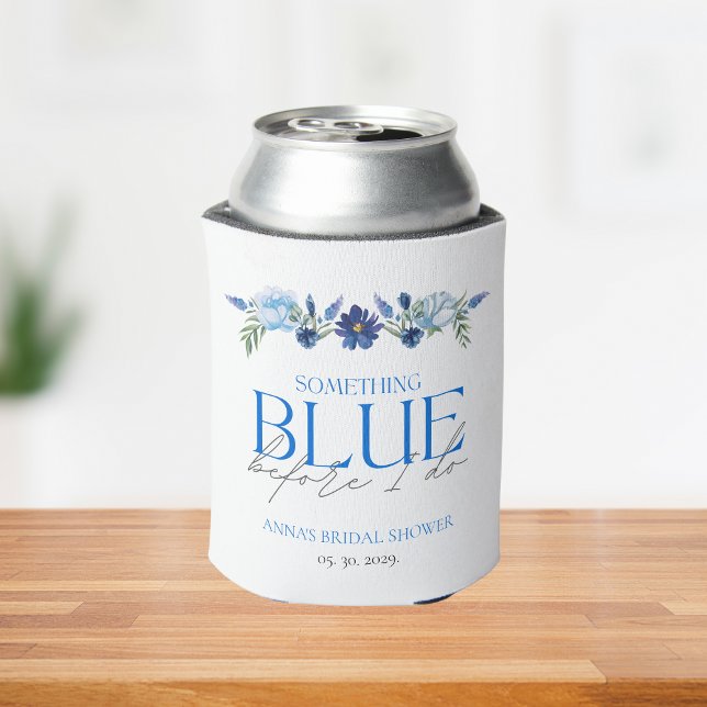 Something Blue Bridal Shower Bridesmaid Gift Can Cooler (Creator Uploaded)