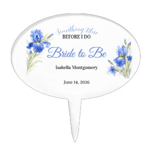 Something Blue Bridal Shower Cake Topper