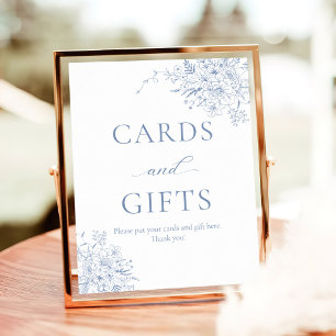 Something Blue Bridal Shower Cards and Gifts Poster