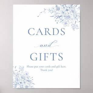 Something Blue Bridal Shower Cards and Gifts Poster