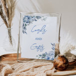 Something Blue Bridal Shower Cards And Gifts Sign at Zazzle