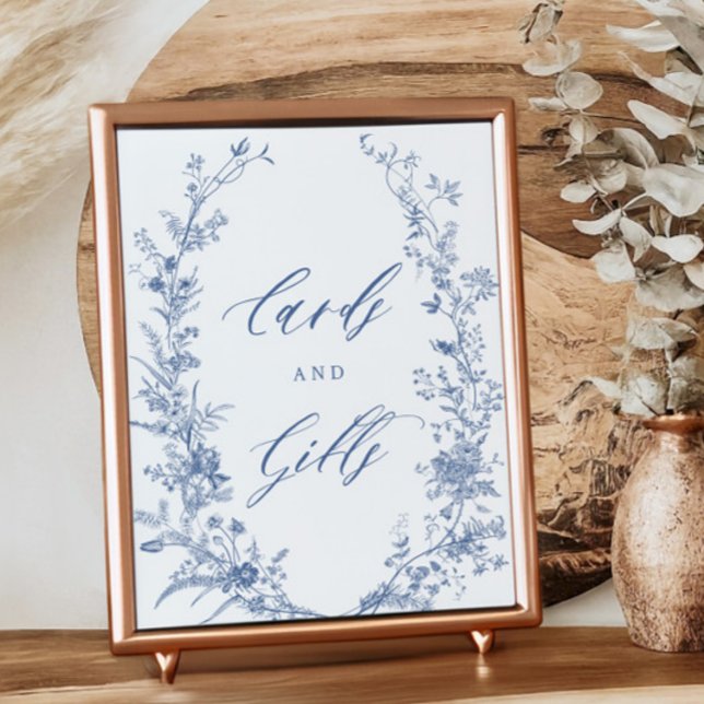 Something Blue Bridal Shower Cards and Gifts Sign (Creator Uploaded)