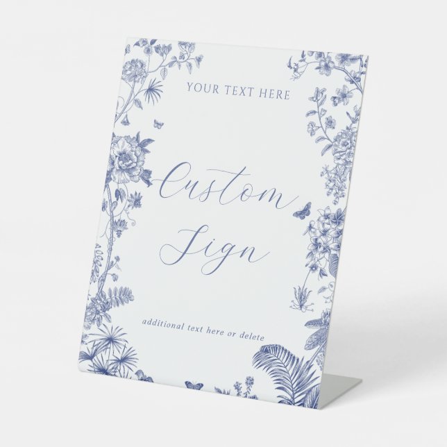 Something Blue Bridal Shower Custom Text Sign (Front)