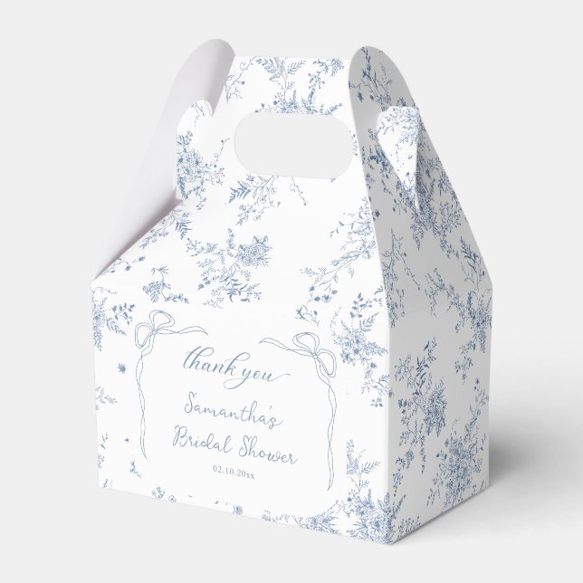 Something Blue Bridal Shower  Favor Boxes (Front Side)